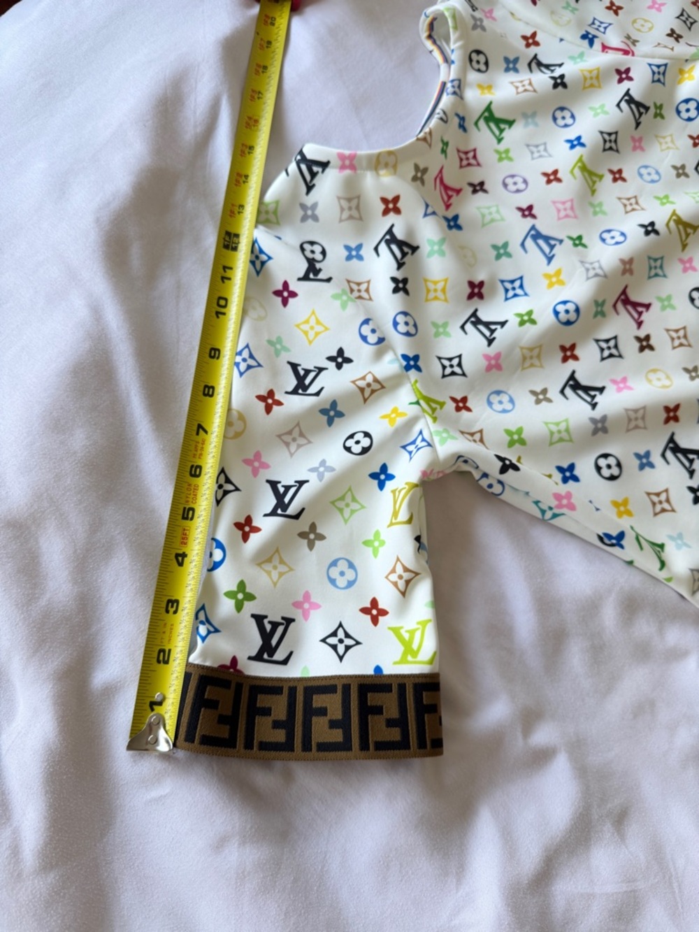 White Multicolor Logo-Print Mini Dress - Picture 3 of 7